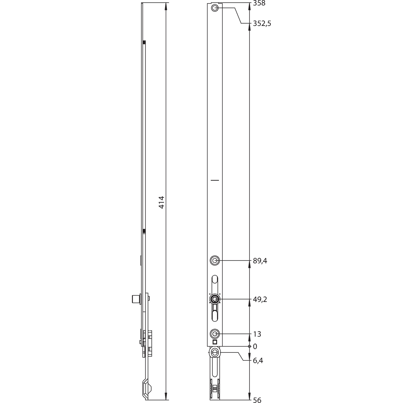 Winkhaus Verlängerungsschiene VS.U.360-1