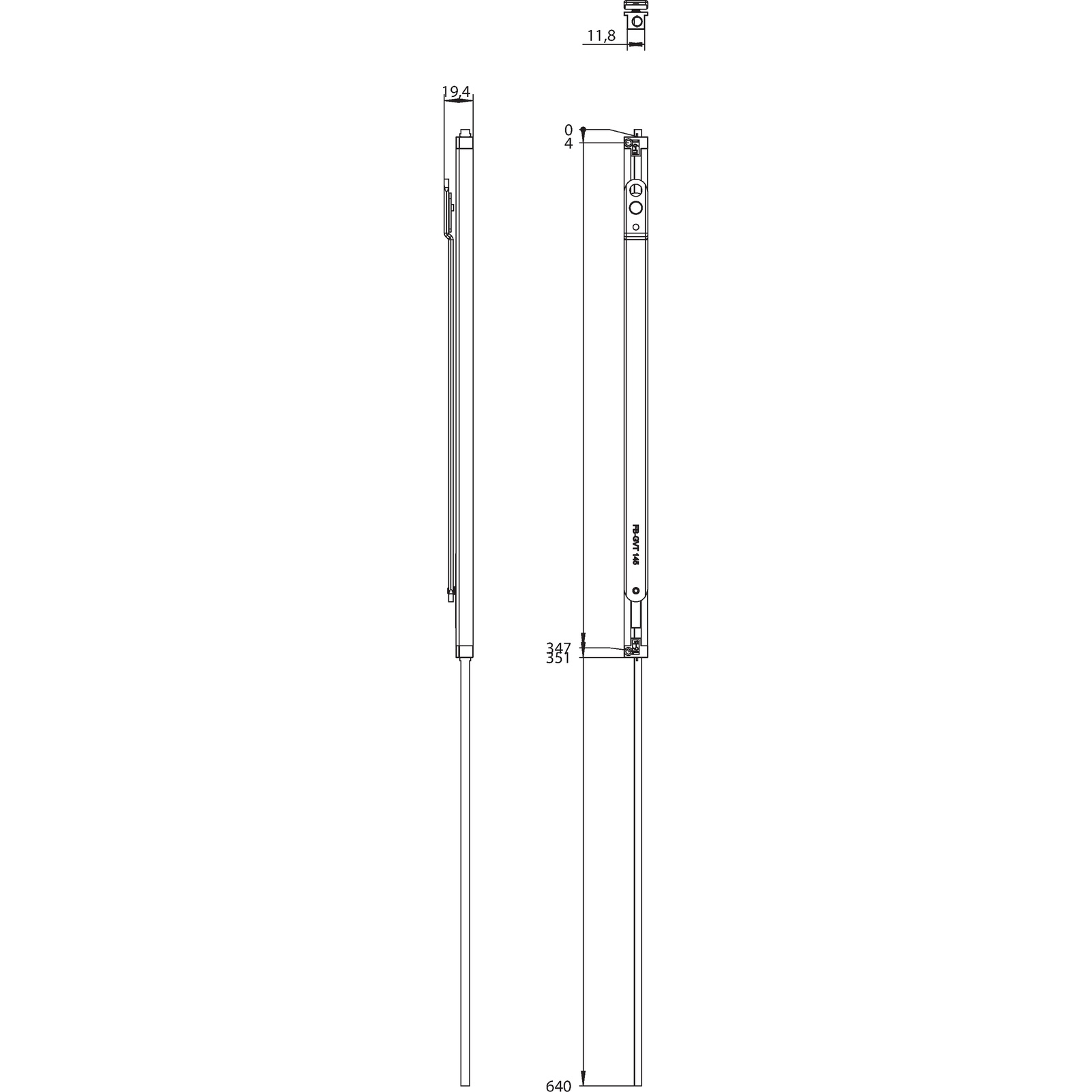 Winkhaus Fensterbremse FB GVT 800/16 SL