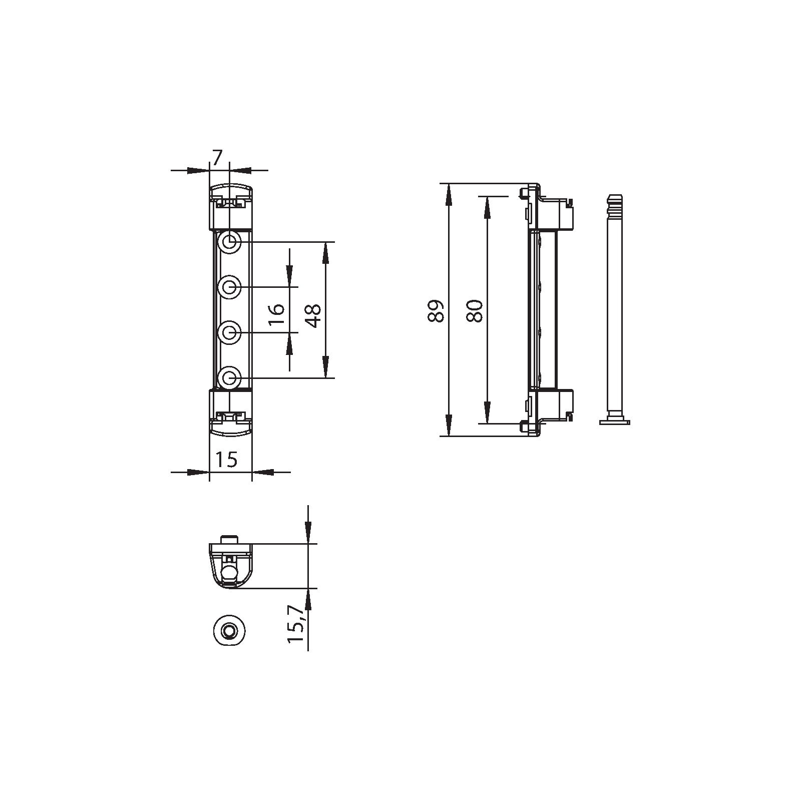Winkhaus Scherenlager SL.KS.3-6 in Weiß