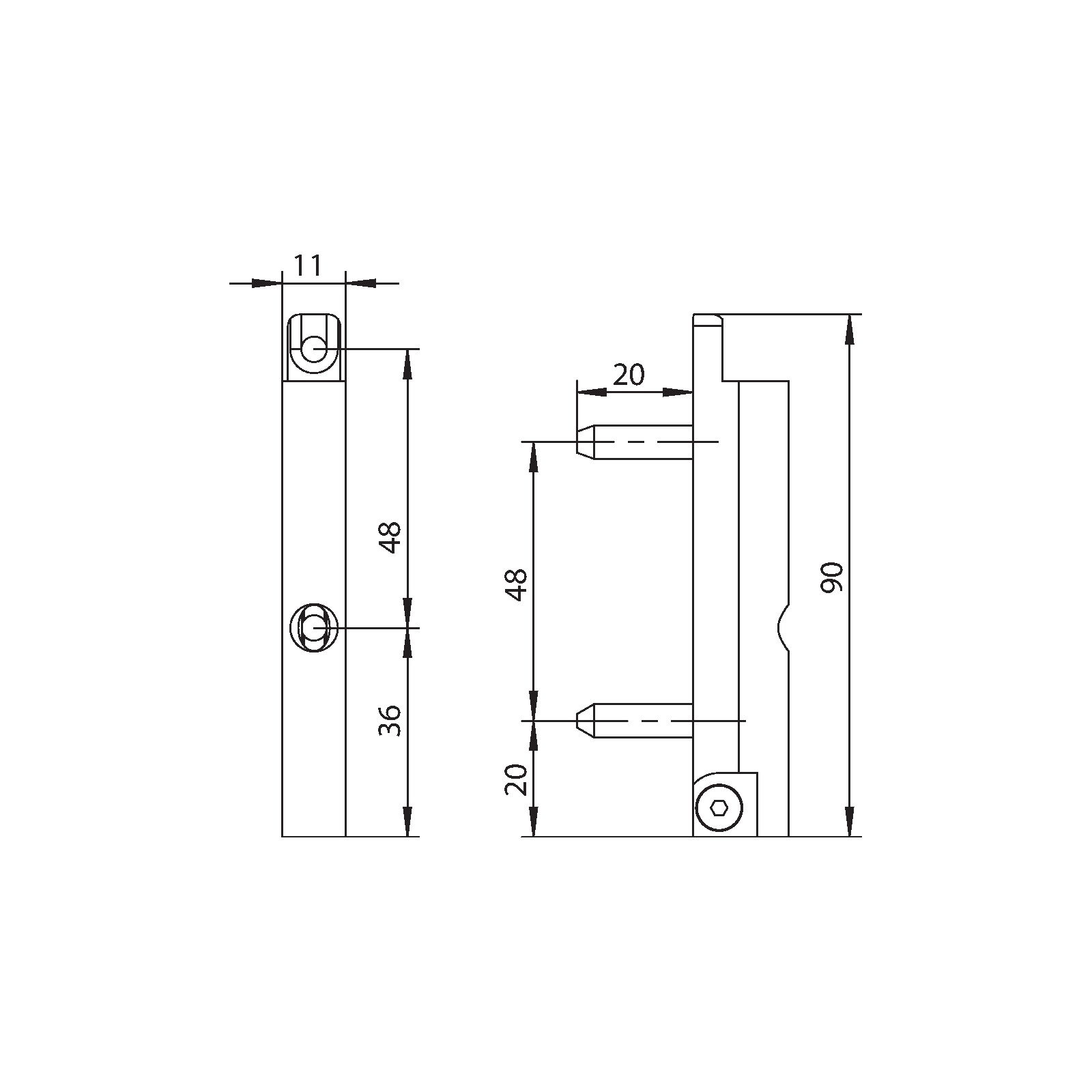 Winkhaus Flügellager FK-F 20-6/20 in Weiß
