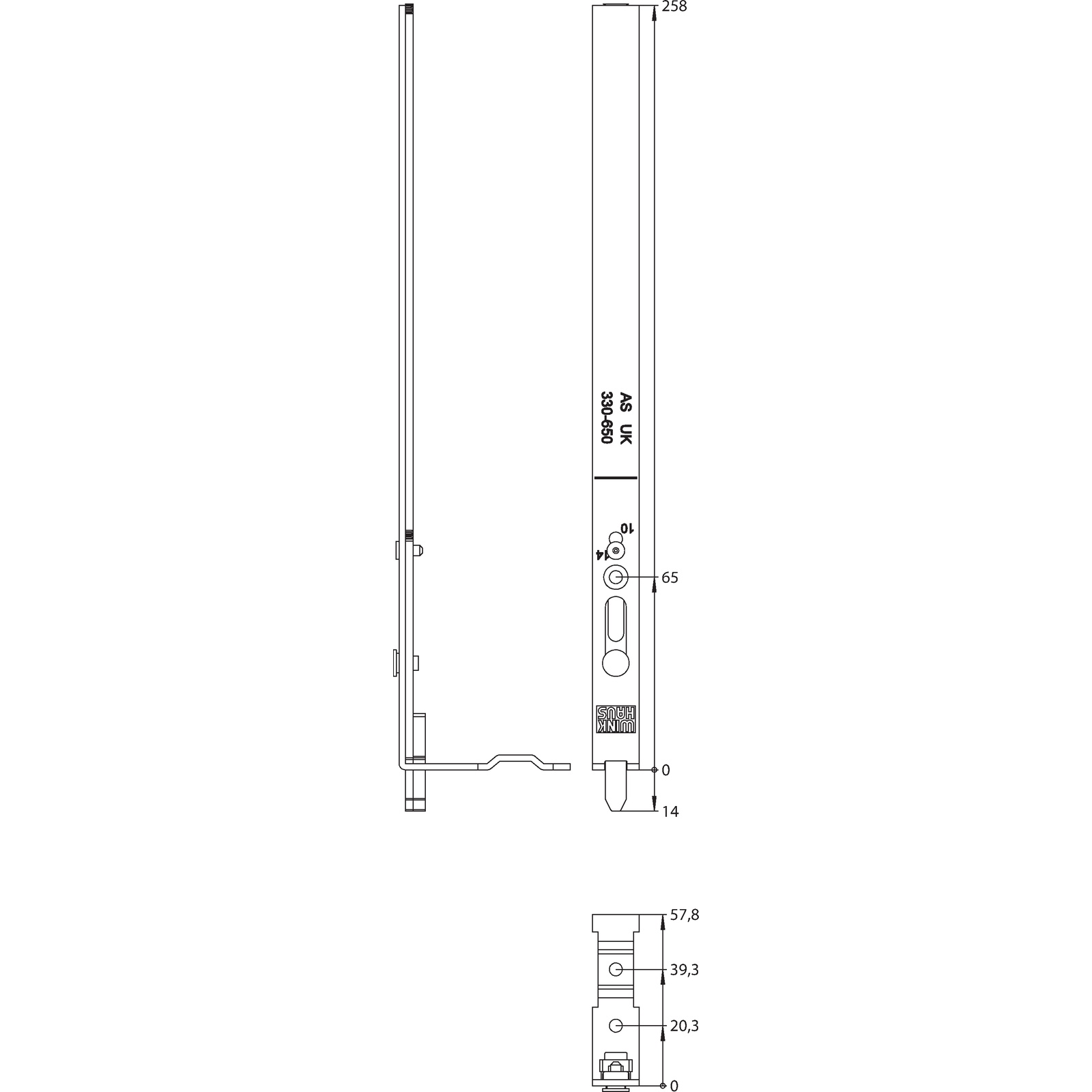 Winkhaus Anschlussschiene UK 600-0 SBF SL